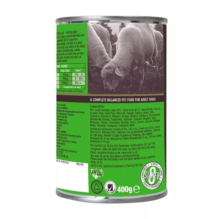 AATU 90/10 Grain Free Lamb Adult Wet Dog Food 400g