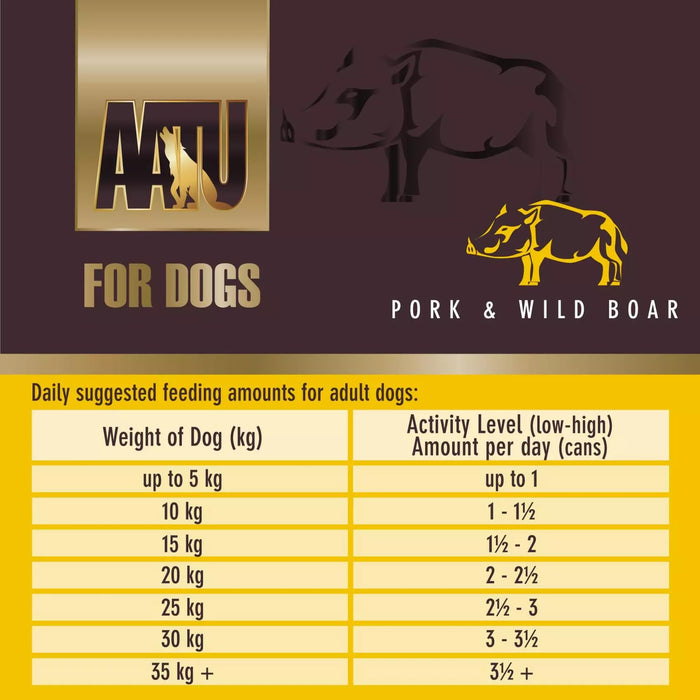AATU 90/10 Grain Pork & Wild Boar Adult Wet Dog Food 400g