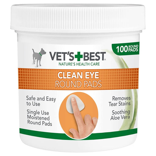 Vet's Best Clean Eye Round Pads for Dogs & Cats 100 Pads