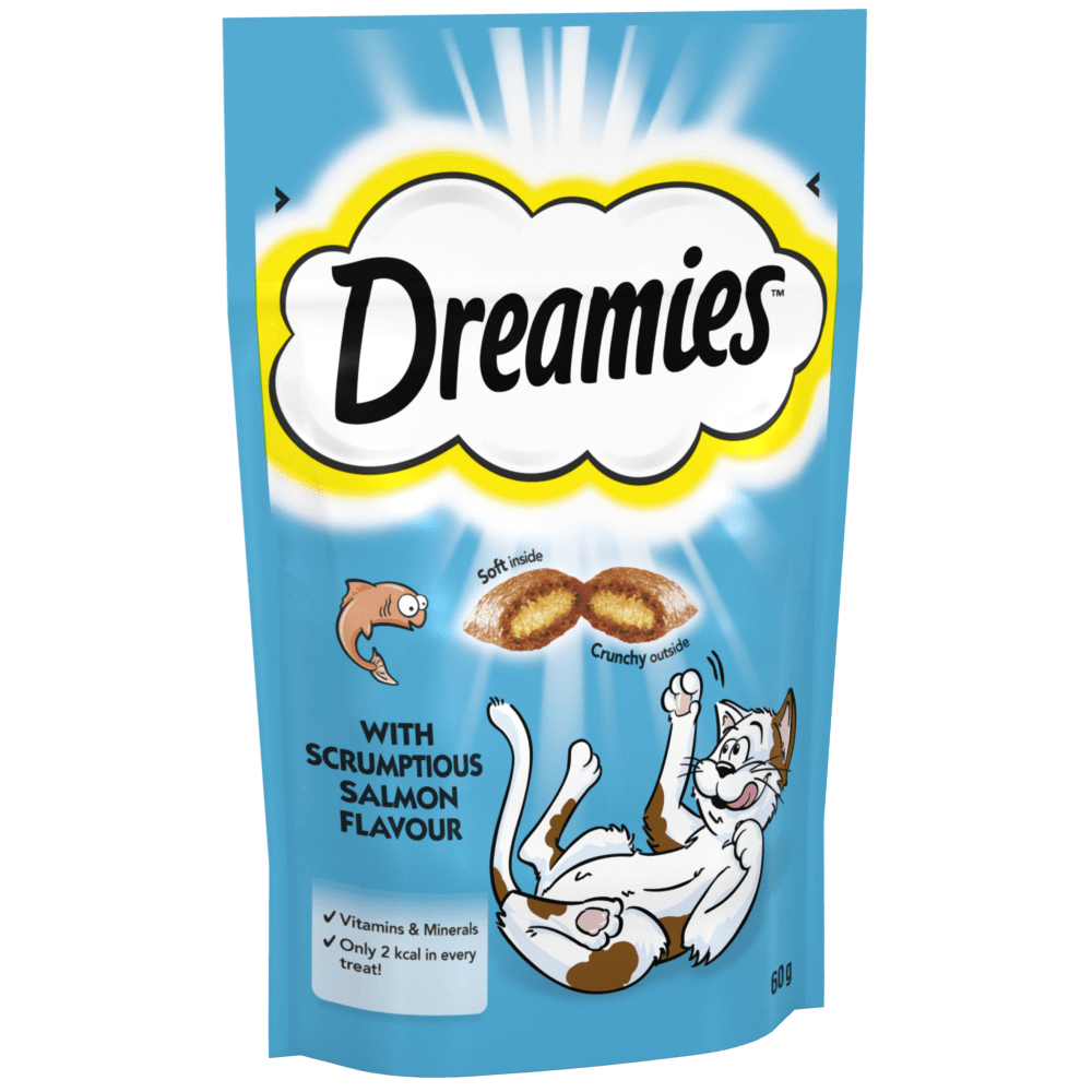 Dreamies with Scrumptious Salmon Flavour Cat Treats 60g