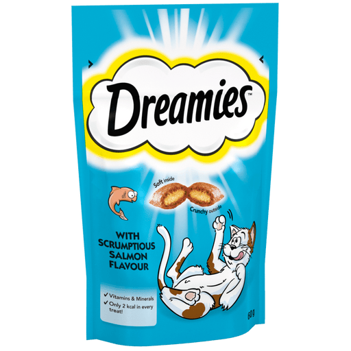 Dreamies with Scrumptious Salmon Flavour Cat Treats 60g