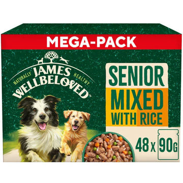 James Wellbeloved Senior Turkey/Lamb & Chicken in Gravy Wet Dog Food 48 x 90g