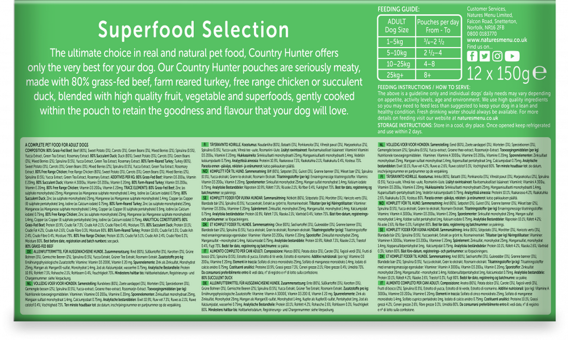Natures Menu Country Hunter Multipack Superfood Selection Wet Dog Food 12 x 150g
