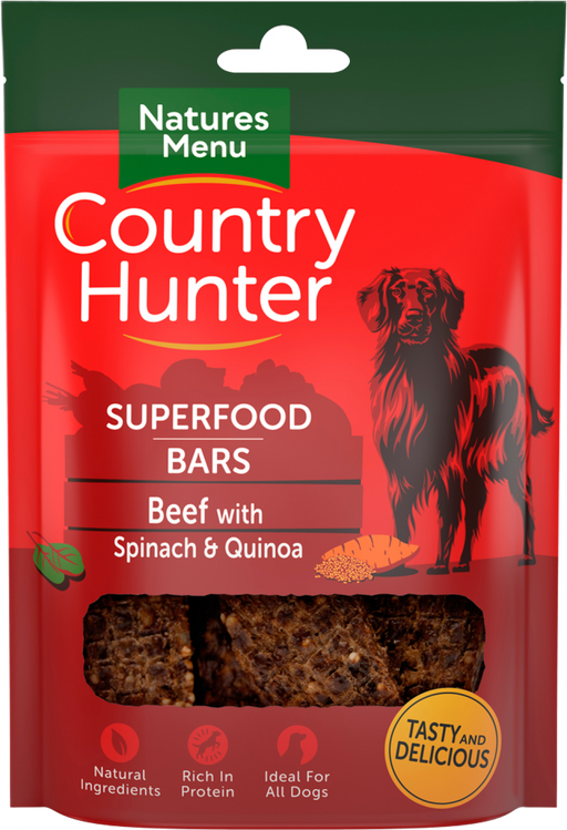 [Clearance Sale] Natures Menu Country Hunter Superfood Bar Beef with Spinach & Quinoa 100g