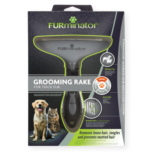 FURminator Grooming Rake for Thick Fur Dog & Cat
