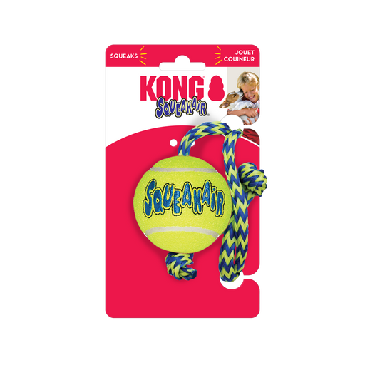 KONG Squeakair Ball with Rope for Dog Medium