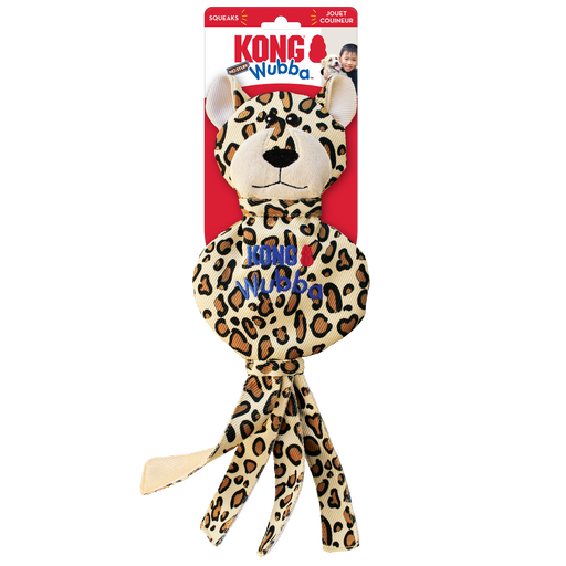 KONG Wubba No Stuff Cheetah Dog Toy Large