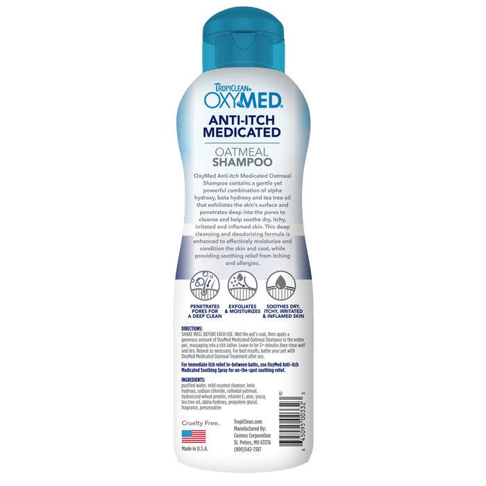 TropiClean OxyMed Anti-Itch Medicated Oatmeal Shampoo 592ml