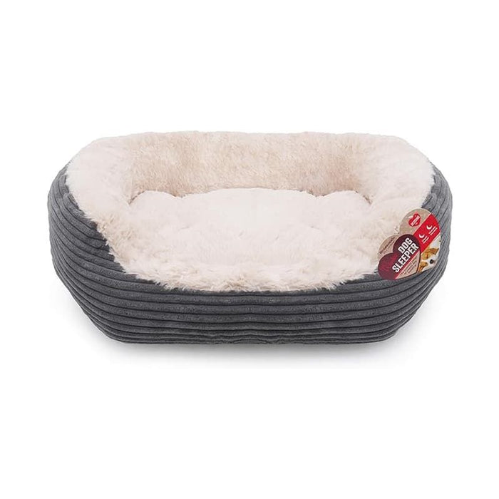 Rosewood Grey Jumbo Dog Bed Cord/Plush