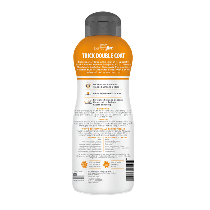 TropiClean Thick Double Coat Shampoo for Dogs 473ml
