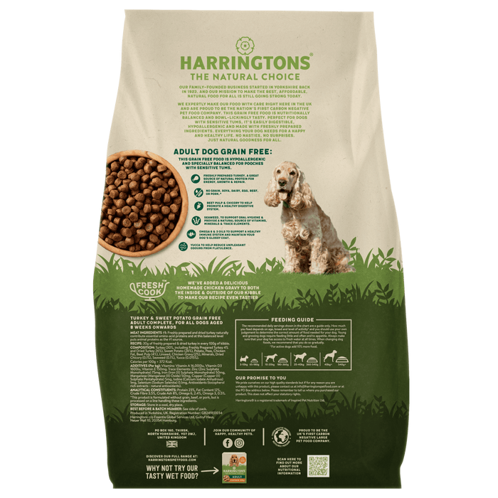 Harringtons Grain Free Turkey & Sweet Potato Adult Dry Dog Food 15kg