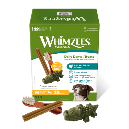 Whimzees Variety Value Pack Dental Treat for Medium Dogs 28 pieces