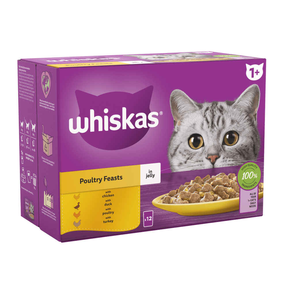 Whiskas 1+ Adult  Poultry Feasts in Jelly Wet Cat Food