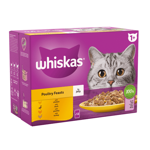 Whiskas 1+ Adult  Poultry Feasts in Jelly Wet Cat Food