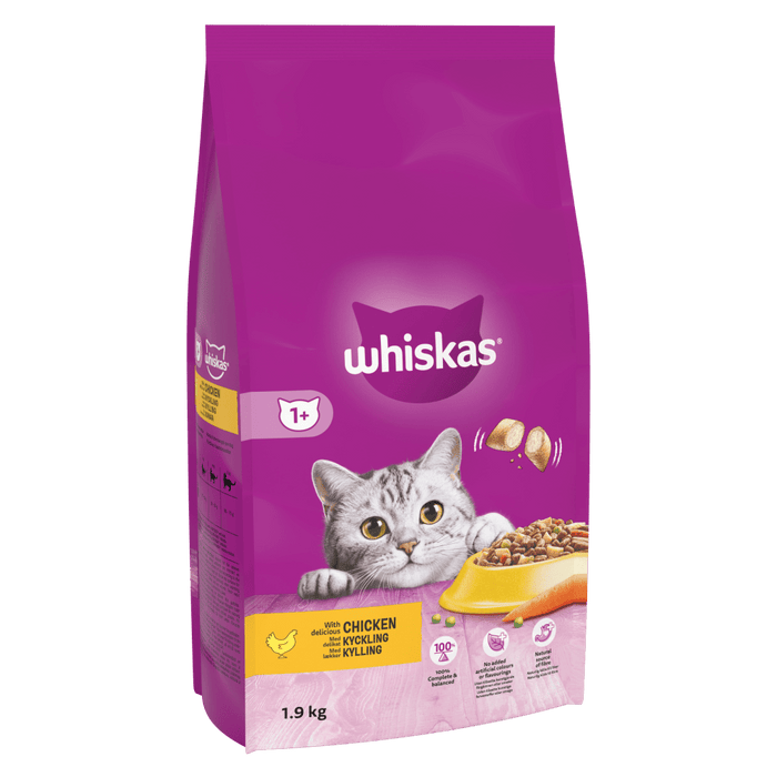 Whiskas 1+ Adult with Chicken Dry Cat Food