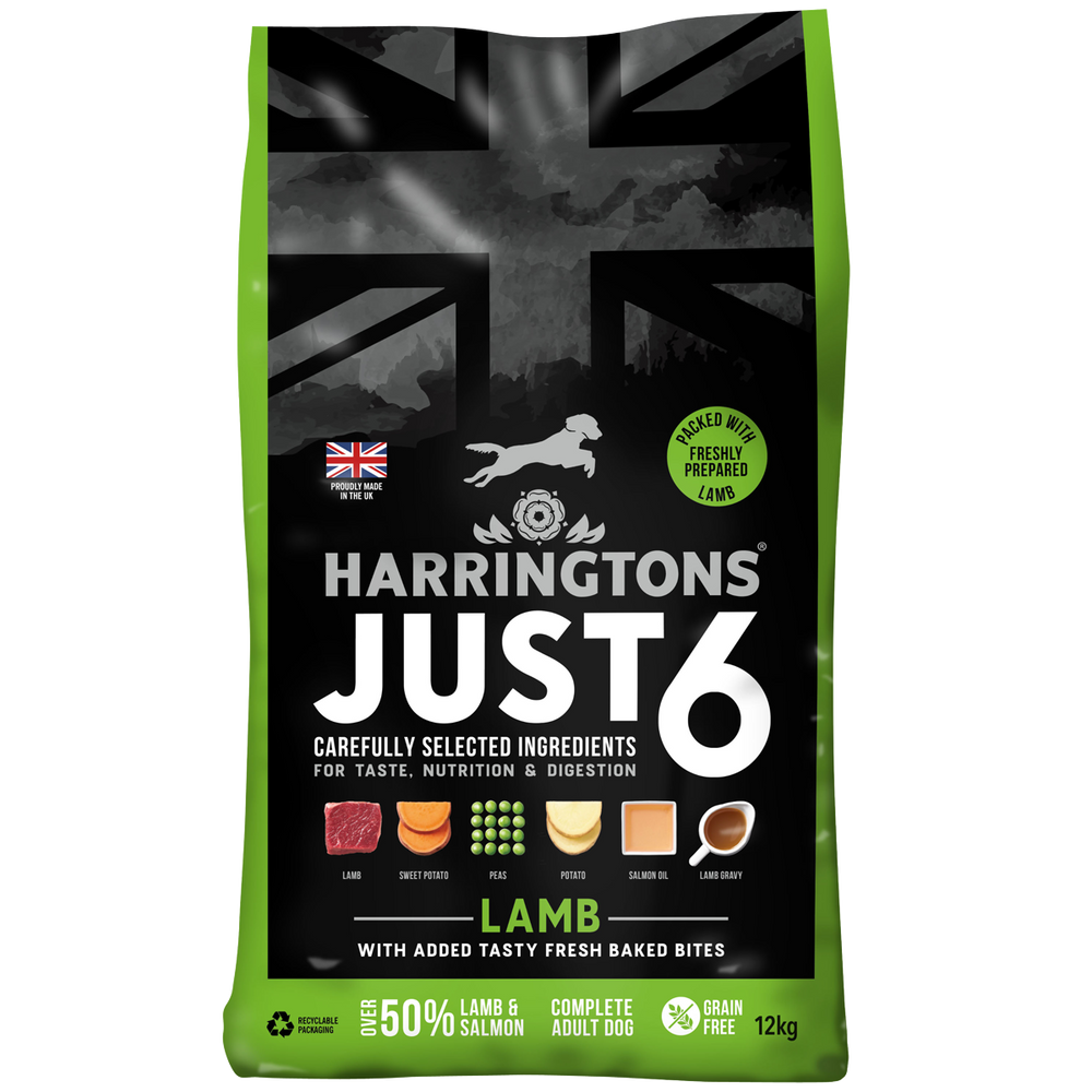 Harringtons Just 6 Complete Grain Free Lamb Adult Dry Dog Food 12kg