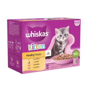 Whiskas Kitten 2-12 Months Poultry Feasts in Jelly Wet Kitten Food 12 x 85g