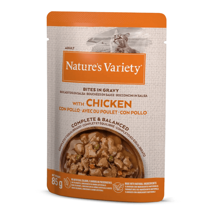 Nature's Variety Bites in Gravy with Chicken Wet Cat Food