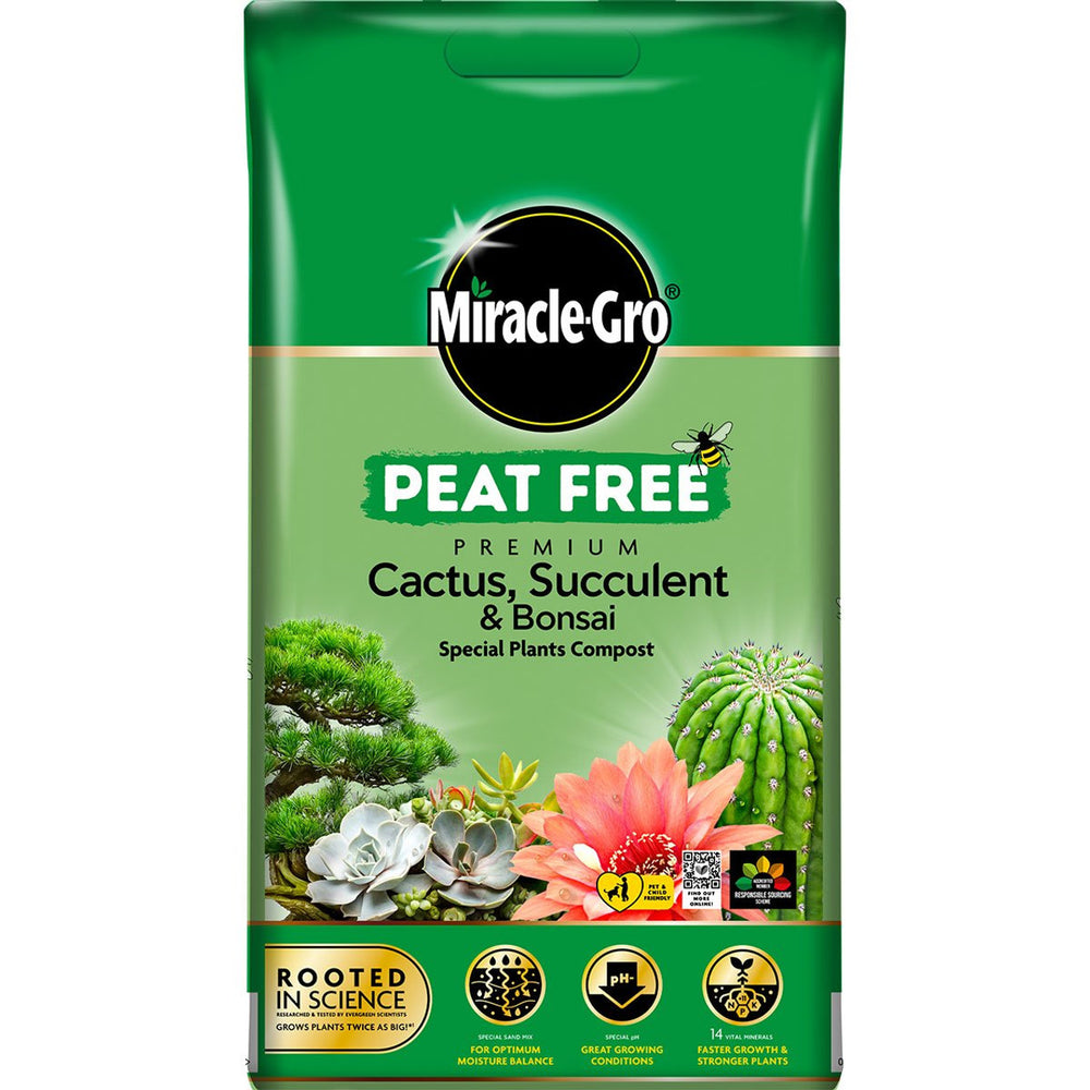 Miracle-Gro Peat Free Cactus/Succulent & Bonsai Special Plants Compost 10L