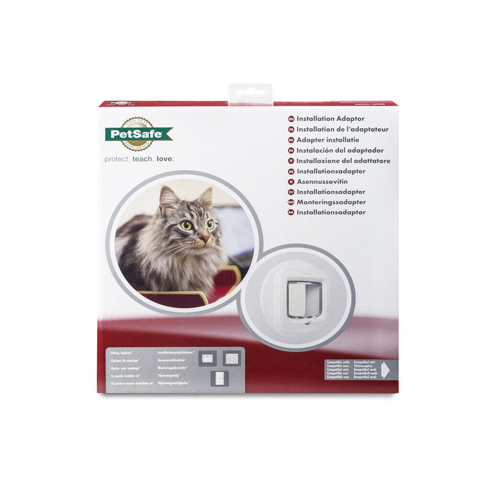 Petsafe Installation Adaptor for Microchip & Manual-Locking Cat Flap White