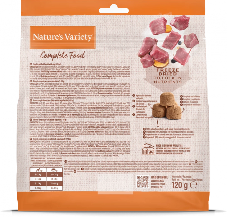 Nature's Variety Complete Freeze Dried Food Beef For Adult Mini Dog 120g