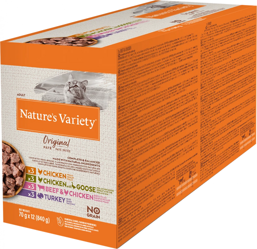 Nature's Variety Original Pâté Multipack for Adult Wet Cat Food 12 x 70g