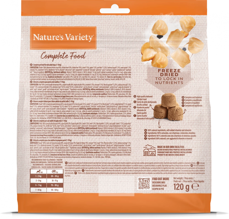 Nature's Variety Complete Freeze Dried Food Chicken For Adult Mini Dog 120g