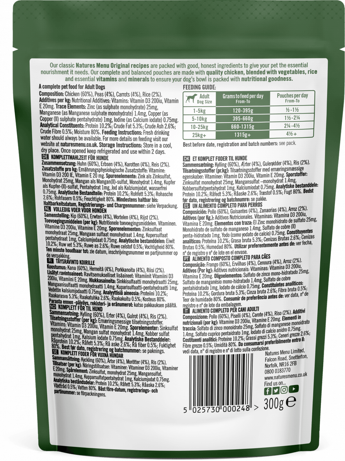 Natures Menu Original Chicken Wet Dog Food 300g