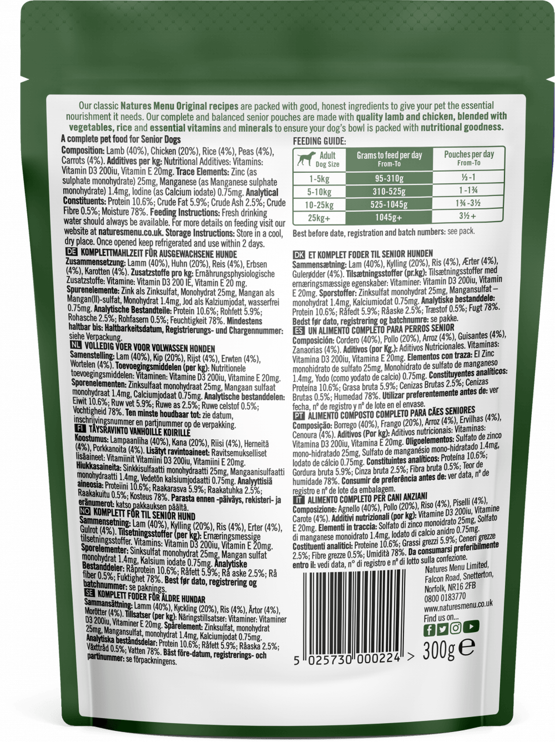 Natures Menu Original Senior Lamb with Chicken Wet Dog Food