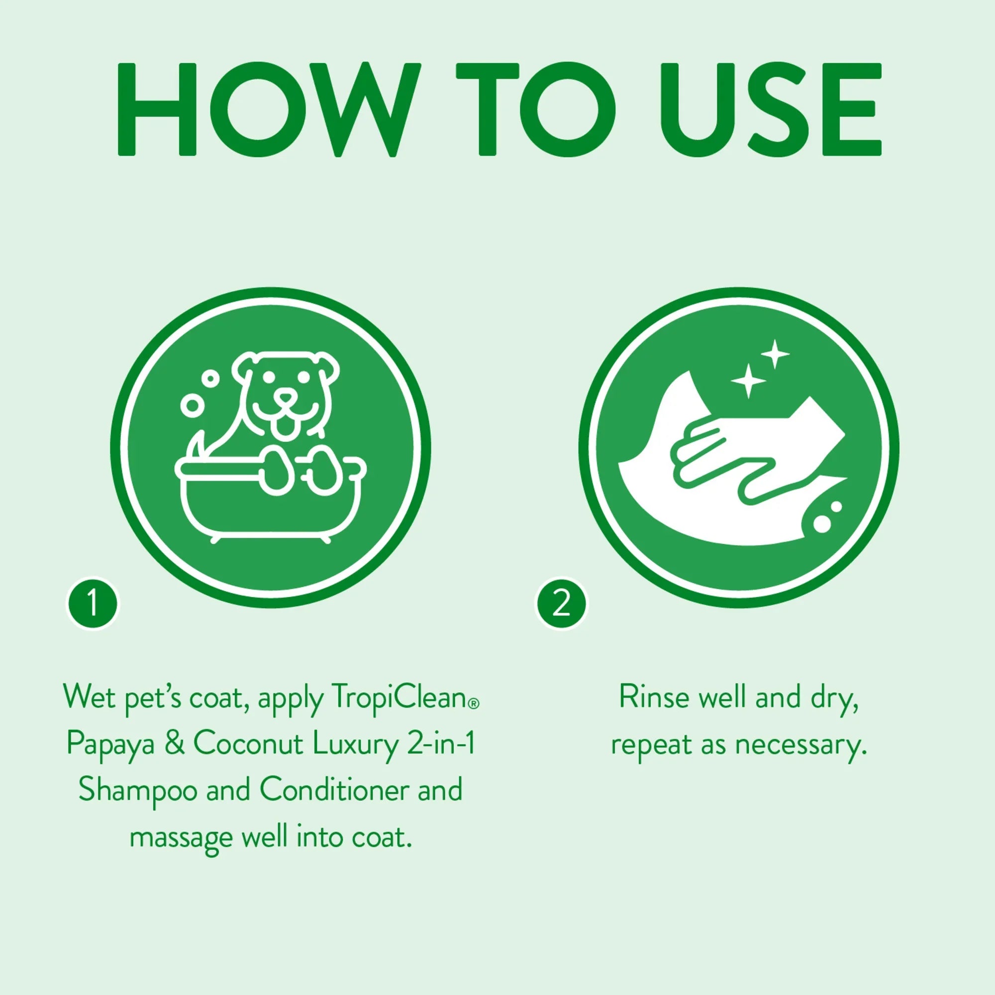 TropiClean Papaya & Coconut Luxury 2 in 1 Dog & Cat Shampoo & Conditioner