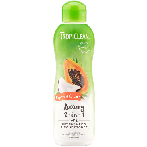 TropiClean Papaya & Coconut Luxury 2 in 1 Dog & Cat Shampoo & Conditioner