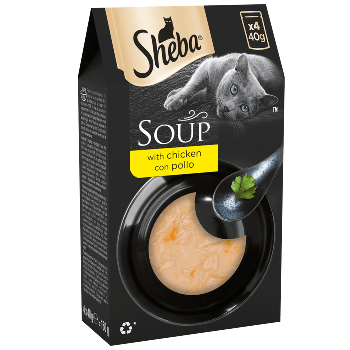 Sheba Classic Soups with Chicken Fillets Wet Cat Food 4 x 40g