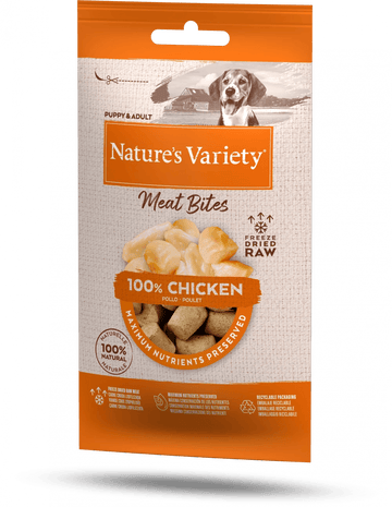Nature's Variety Freeze Dried Meat Bites 100% Chicken For Puppy and Adult Dogs 20g