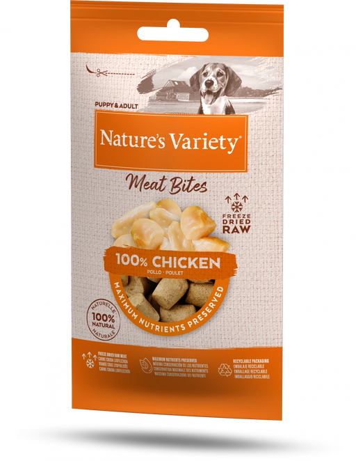Nature's Variety Freeze Dried Meat Bites 100% Chicken For Puppy and Adult Dogs 20g