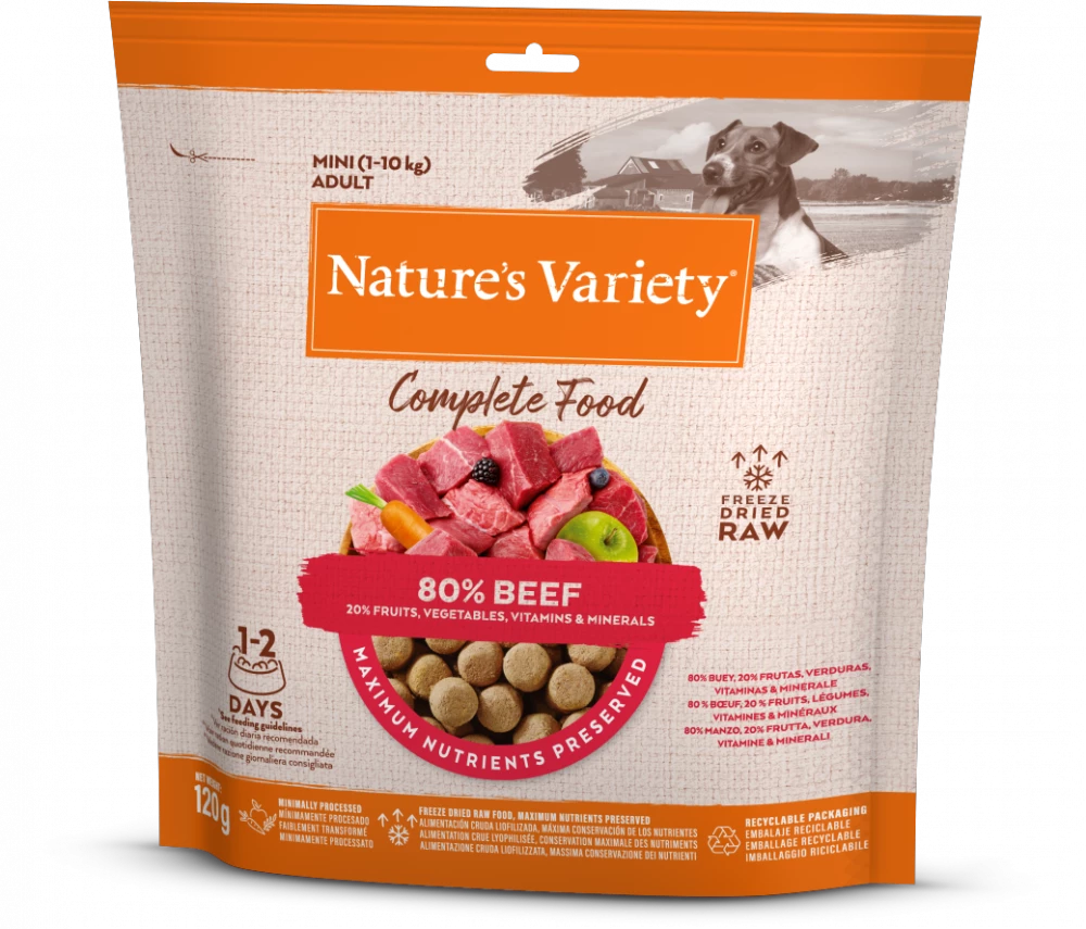 Nature's Variety Complete Freeze Dried Food Beef For Adult Mini Dog 120g