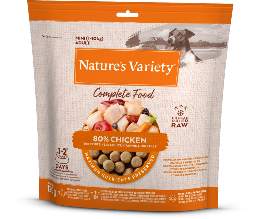 Nature's Variety Complete Freeze Dried Food Chicken For Adult Mini Dog 120g