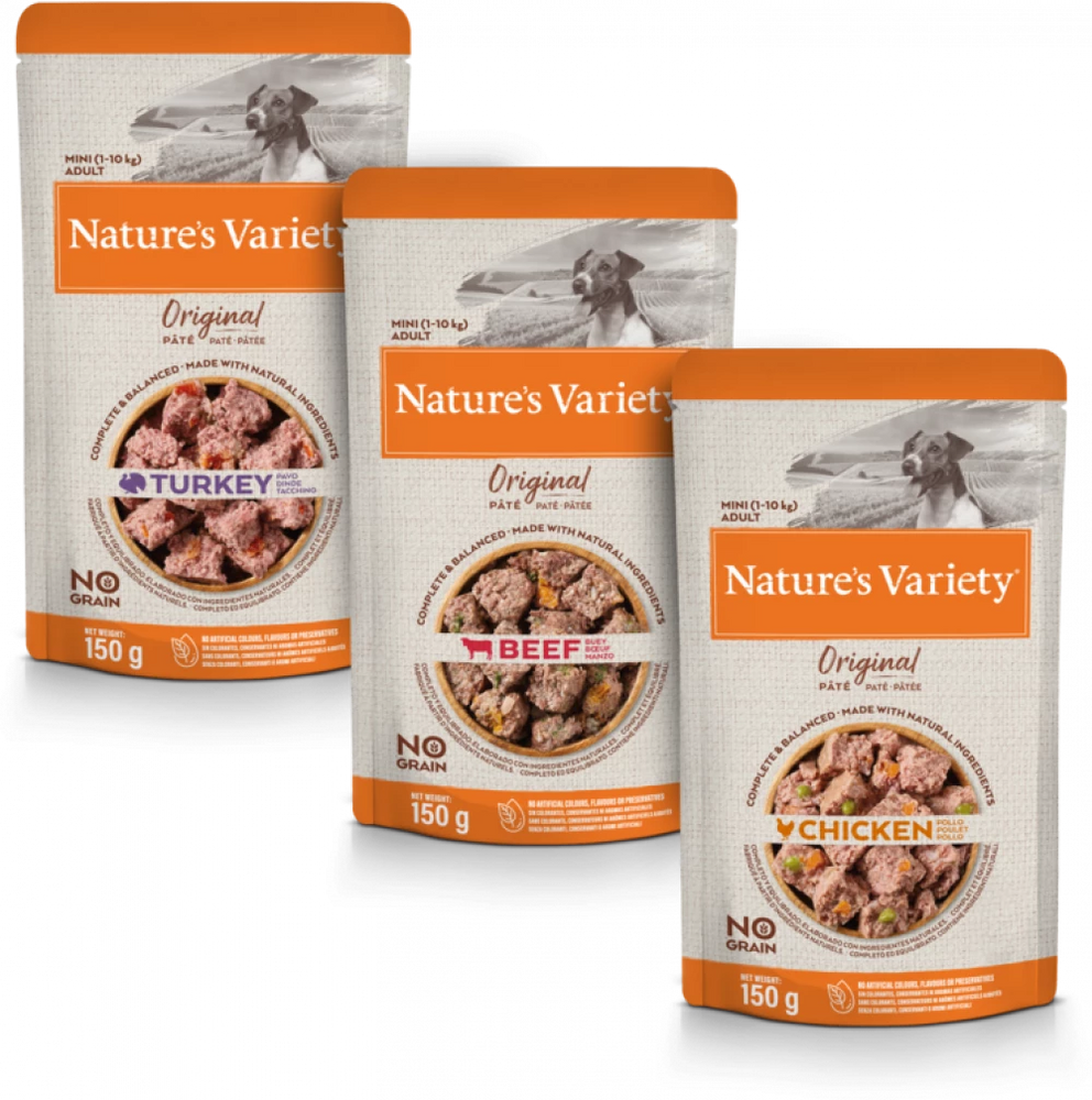Nature's Variety Original Pâté Multipack Mini Adult Wet Dog Food Wet 8 x 150g