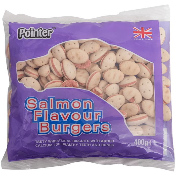 Pointer Salmon Burgers Dog Treats 400g