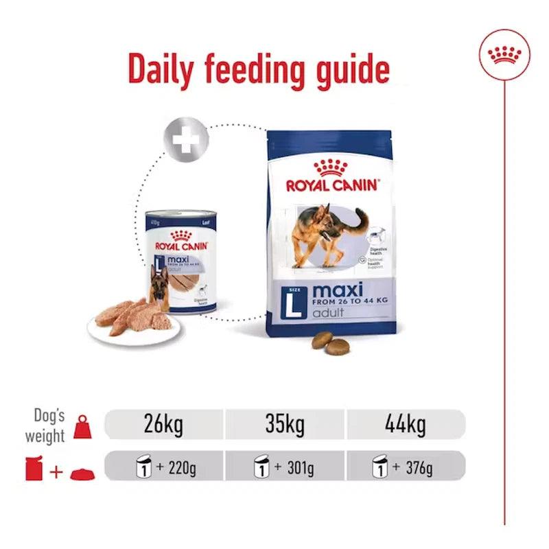 Royal Canin Maxi Adult Wet Dog Food In Loaf Cans 12 x 410g