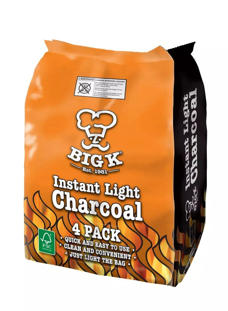 Big K Instant Lighting Lumpwood Charcoal 4 Pack