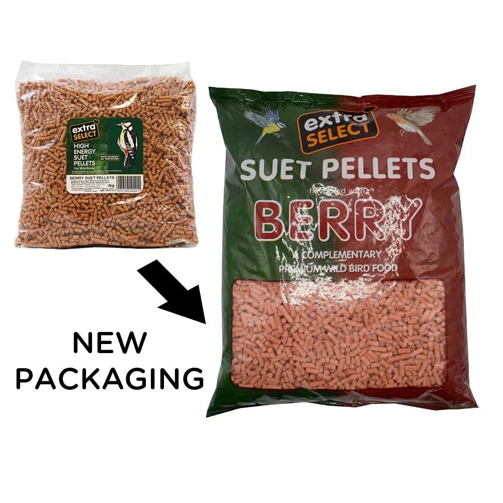 Extra Select Berry High Energy Suet Pellets Wild Bird Food 3kg