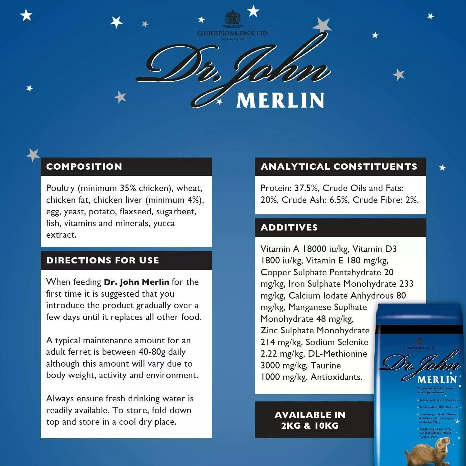 Dr John Merlin Chicken Dry Ferret Food 10kg