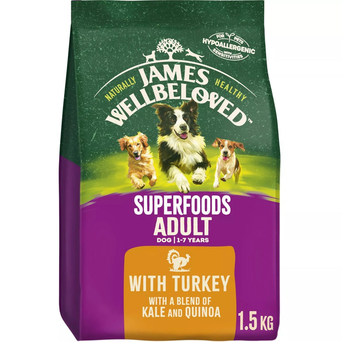 James Wellbeloved Adult Turkey With Kale & Quinoa Dry Dog Superfoods