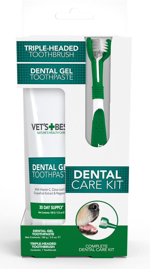 Vet's Best Dental Care Kit For Dogs Brush + Gel