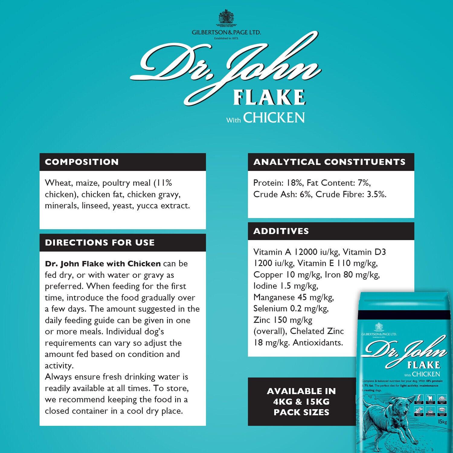 Dr John Flake with Chicken Dry Dog Food 15kg