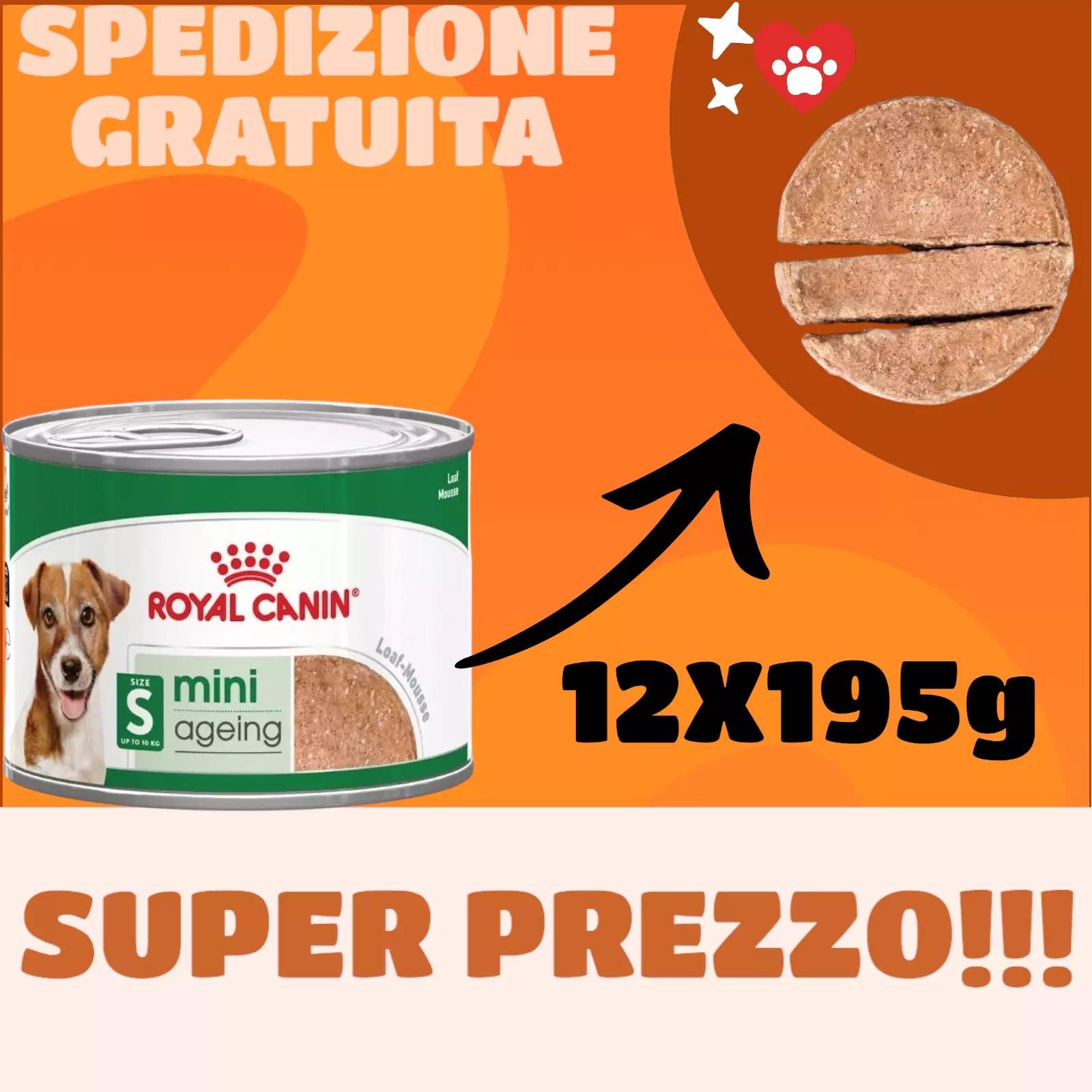 Royal Canin Mini Ageing 8+ Wet Dog Food In Loaf Cans 12 x 195g