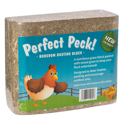 Perfect Peck Poultry Feed Blocks Grass and Grain 1kg