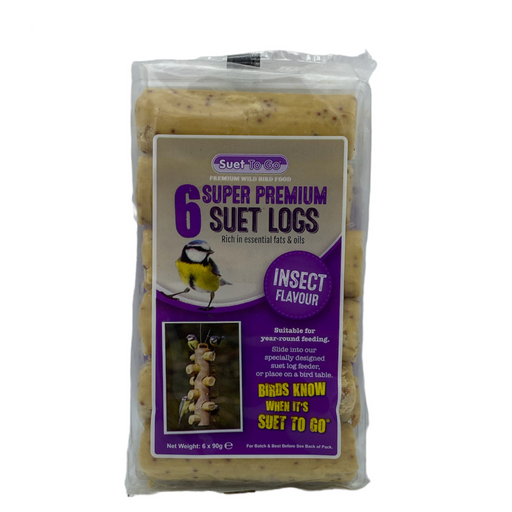 Suet to Go Suet Logs Insect Flavour Bird Food 6 x 90g