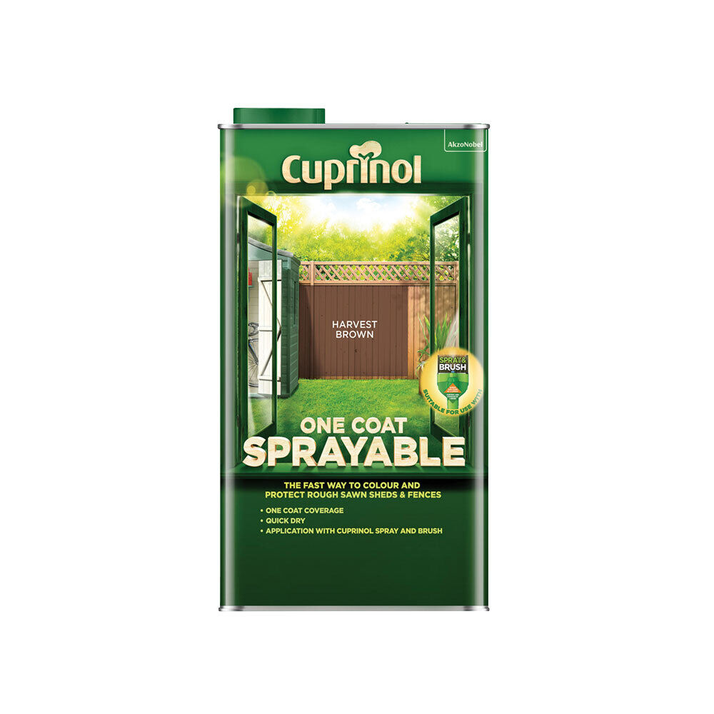 Cuprinol One Coat Sprayable Fence Treatment Harvest Brown 5L