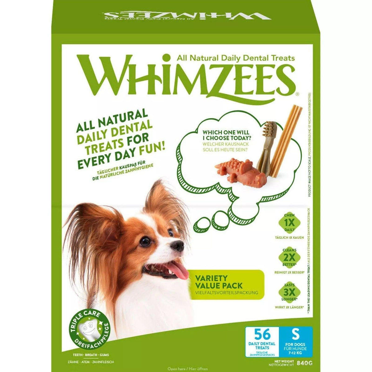Whimzees Variety Small Dental Dog Treats x 56